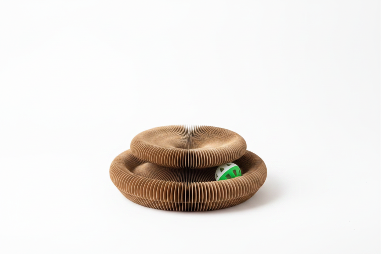Jouet pour chat interactif — circuit à balle pliable, carton renforcé | Mileoo