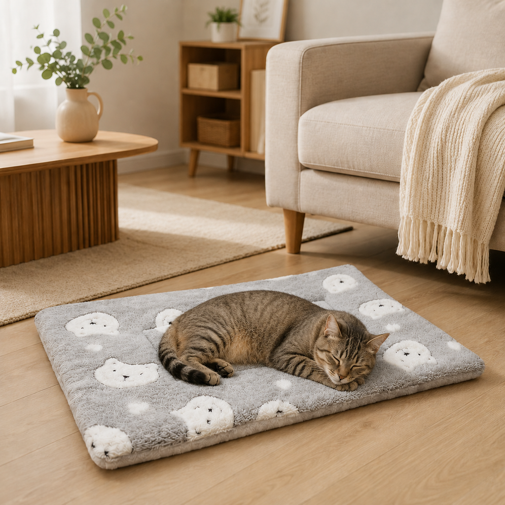 Tapis pour chat matelassé — couverture douillette & lavable, motifs mignons | Mileoo