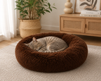 Lit chat donut moelleux pour chat et chien — panier rond ultra-doux | Mileoo