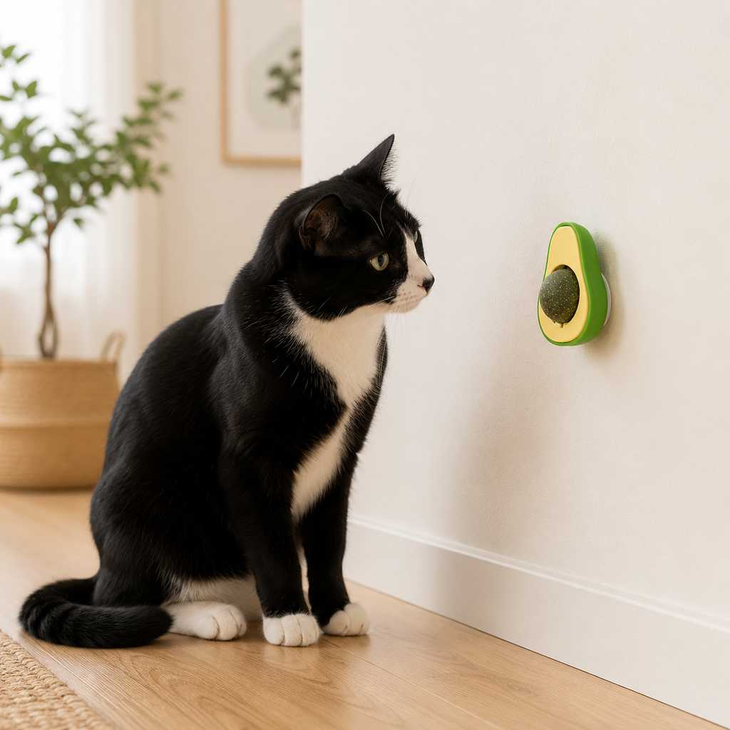 Jouet herbe à chat avocat — catnip naturel, couvercle conservateur | Mileoo
