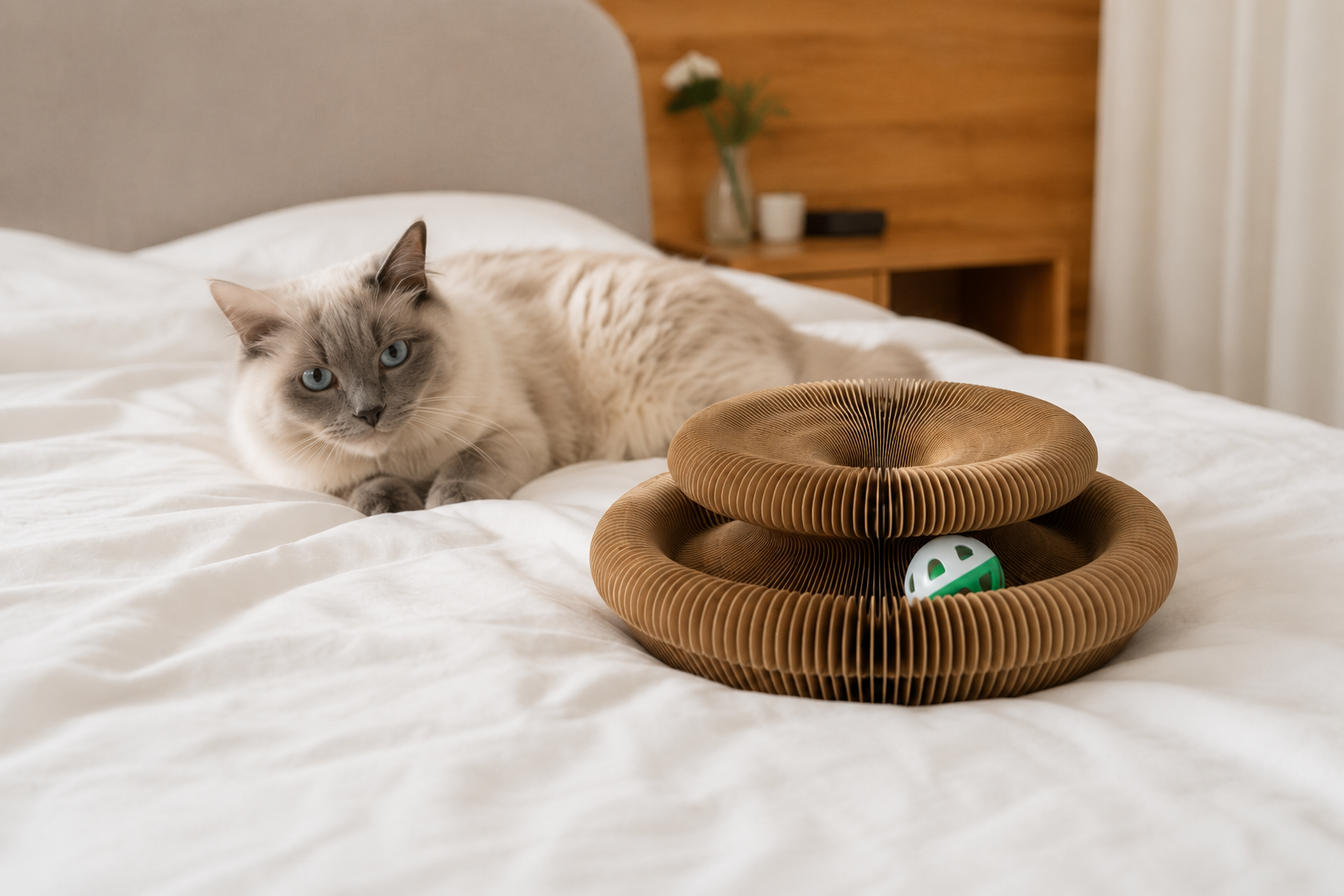 Jouet pour chat interactif — circuit à balle pliable, carton renforcé | Mileoo