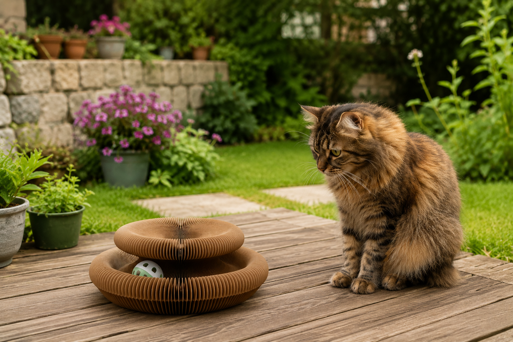 Jouet pour chat interactif — circuit à balle pliable, carton renforcé | Mileoo