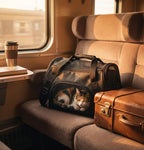 Sac transport chat noir grande taille fond blanc