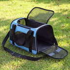 Sac transport chat bleu bandoulière réglable souple