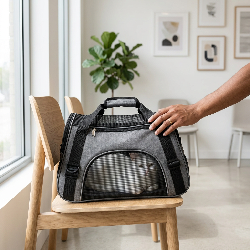 Sac transport chat gris fond blanc 3 tailles disponibles