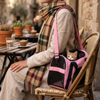 Sac transport chat rose fond blanc léger imperméable