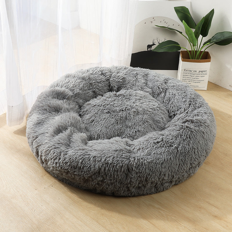 Lit chat donut moelleux pour chat et chien — panier rond ultra-doux | Mileoo