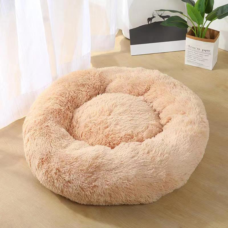 Lit chat donut moelleux pour chat et chien — panier rond ultra-doux | Mileoo