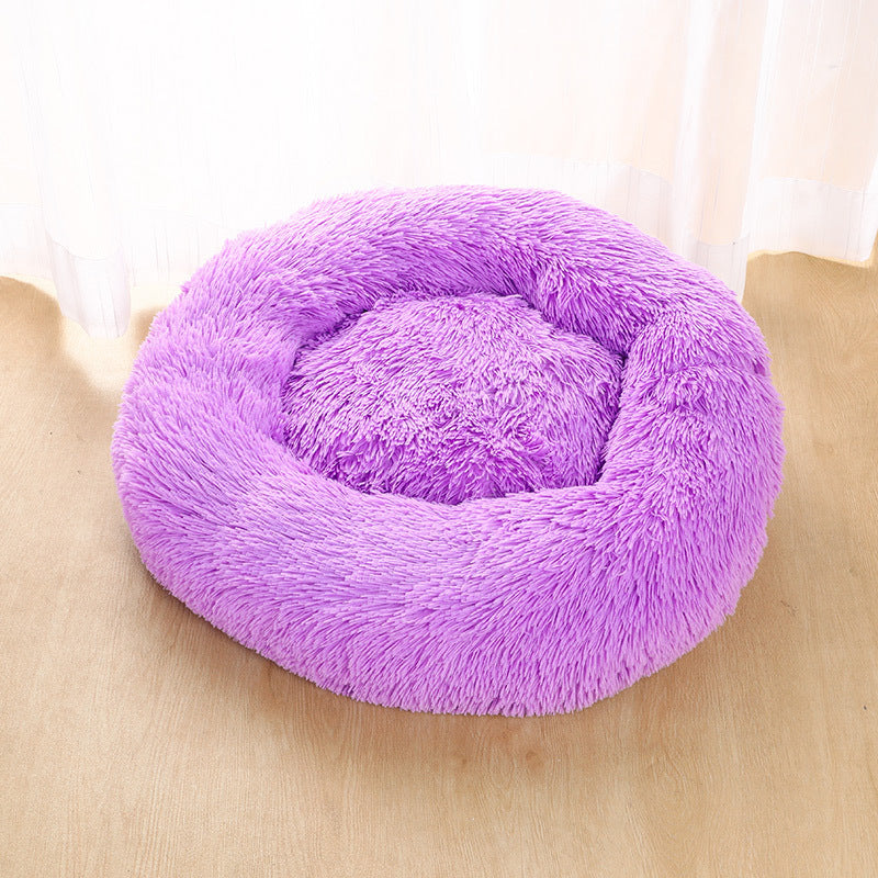 Lit chat donut moelleux pour chat et chien — panier rond ultra-doux | Mileoo