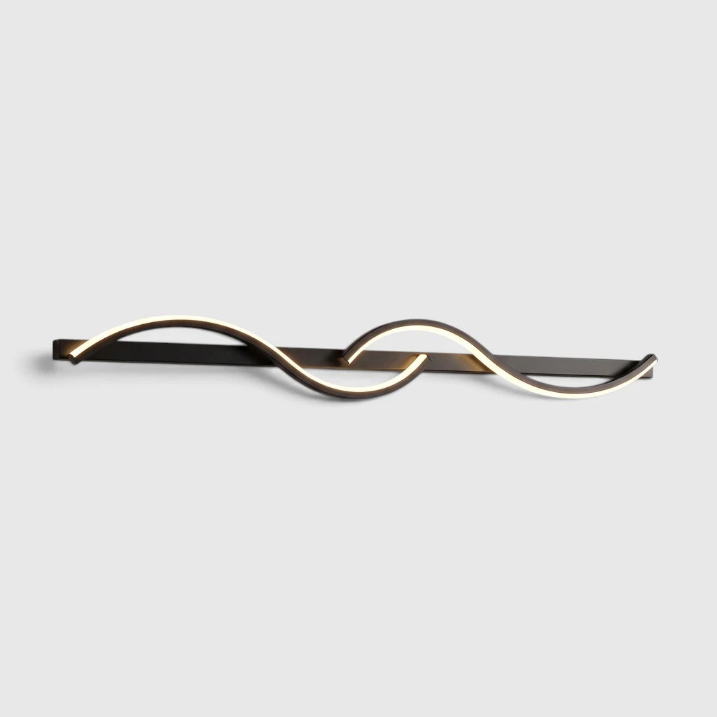 Applique murale LED design ruban ondulé Onyx, coloris noir