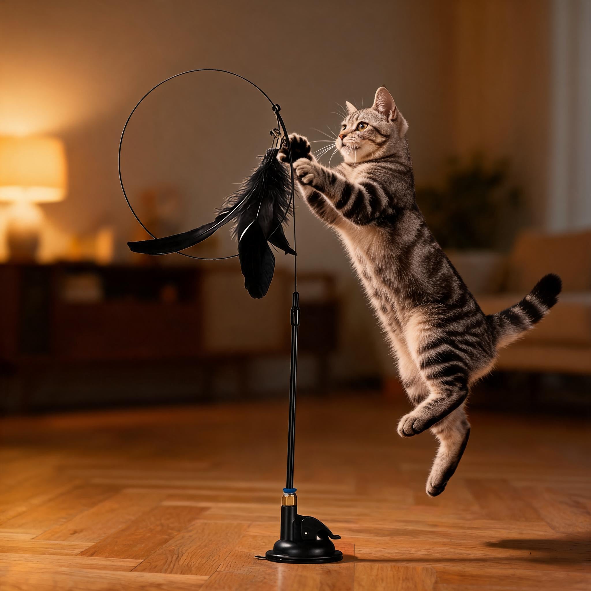 Jouet chat interactif plumes stimulation naturelle